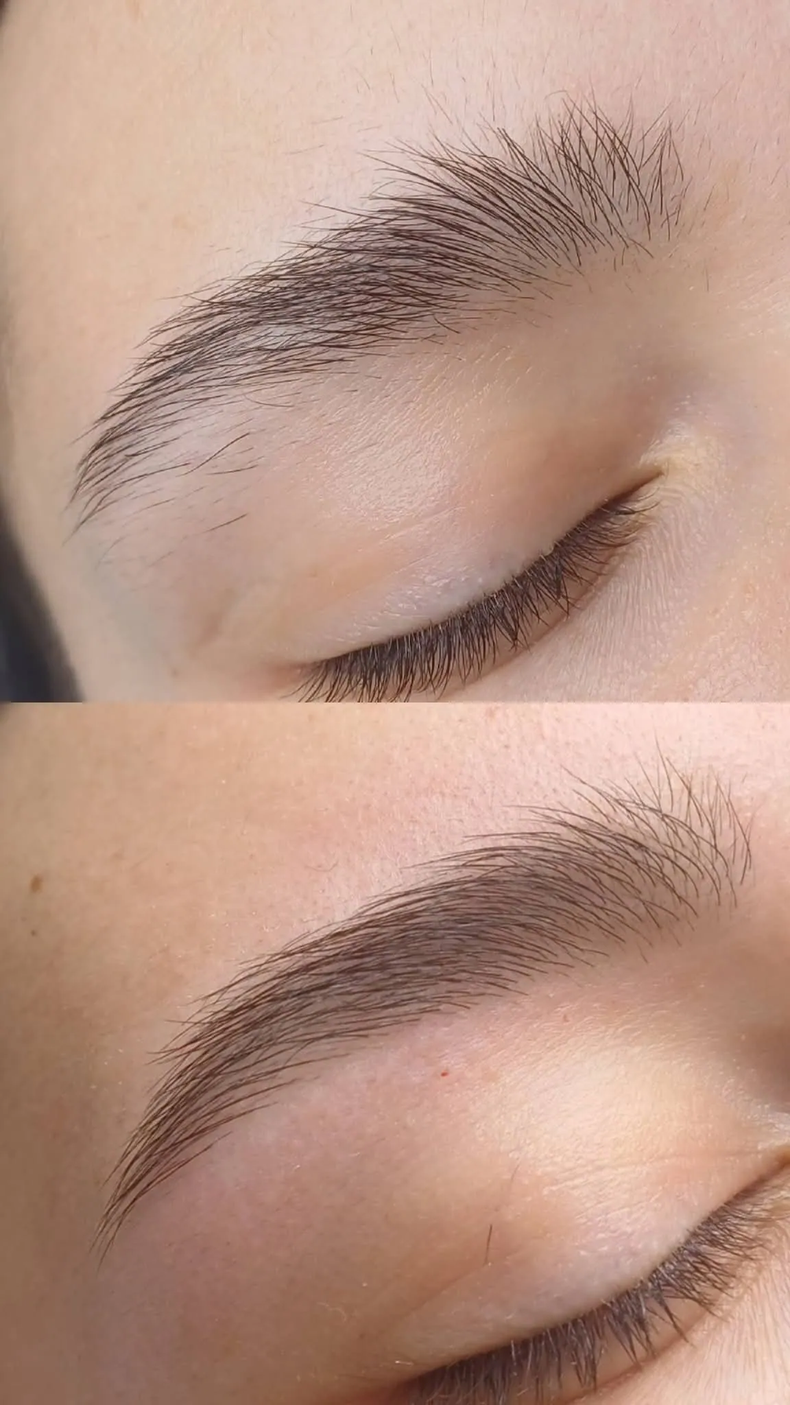Augenbraue vor und nach dem Styling